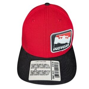 Richardson IndyCar Racing Cap Red Black Pro 514 Adjustable Hat Flat Brim